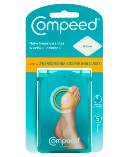 Compeed plastry na zwyrodnienia kostne, 5 sztuk - Zmniejszają ucisk i zapobiegają powstawaniu zgrubień skóry