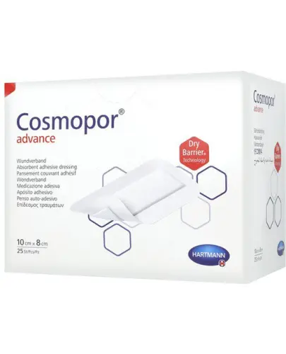 Cosmopor Advance, opatrunek jałowy 6 cm x 10 cm, 25 sztuk - Samoprzylepny opatrunek o zwiększonej chłonności na rany i skaleczenia