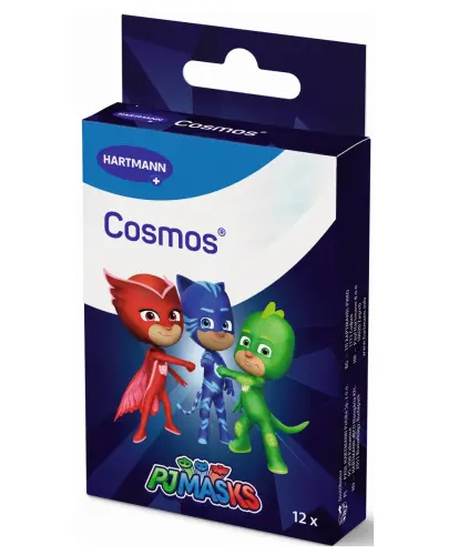 Cosmos PJ Masks plastry foliowe dla dzieci, 12 sztuk - Kolorowe plastry opatrunkowe dla dzieci