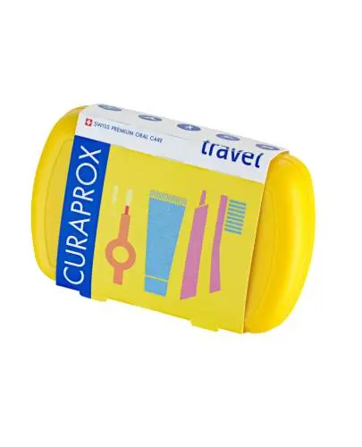 Curaprox Travel Set Zestaw podróżny żółty, 1 sztuka  - Kompaktowy rozmiar, łatwy do spakowania