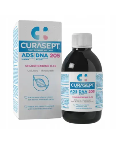 Curasept ADS DNA 205 0,05% Chlorhexidine 0,05% Fluoride Płyn do płukania jamy ustnej, 200 ml