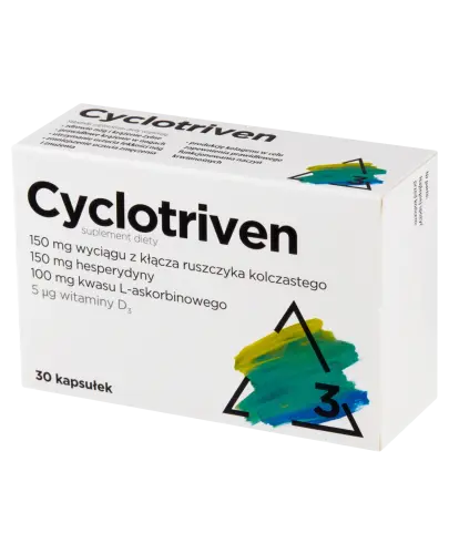 Cyclotriven, 30 kapsułek - Preparat z ruszczykiem na niewydolność żylną nóg