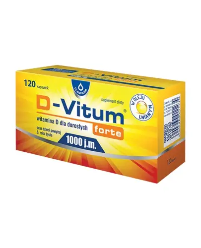 D-Vitum forte 1000 j.m., 120 kapsułek - Suplement diety z witaminą D.