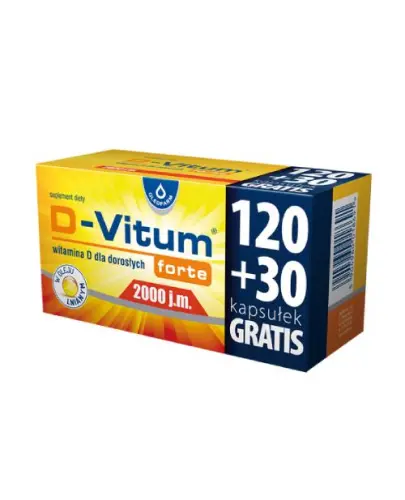 D-Vitum forte 2000 j.m., 150 kapsułek - Suplement diety z witaminą D