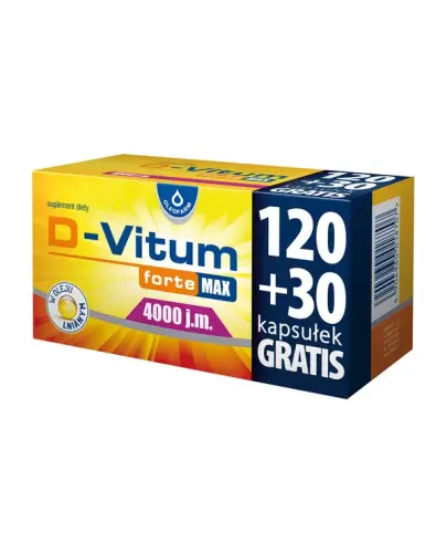 D-Vitum Forte Max 4000 j.m., 150 kapsułek - Z witaminą D3 w oleju lnianym dla dorosłych