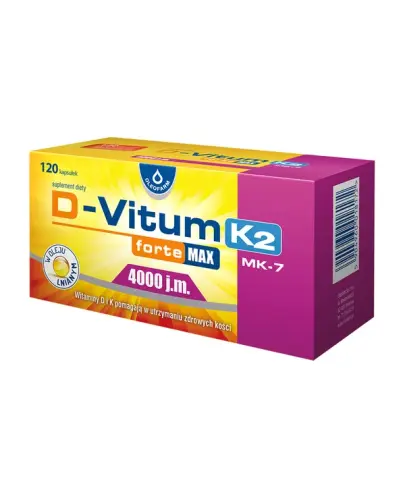 D-Vitum Forte Max 4000 j.m. K2, 120 kapsułek - Suplement diety z witaminami D3 i K2