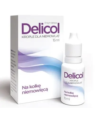 Delicol krople dla niemowląt, 15 ml - Od 1. dnia życia z enzymem laktaza