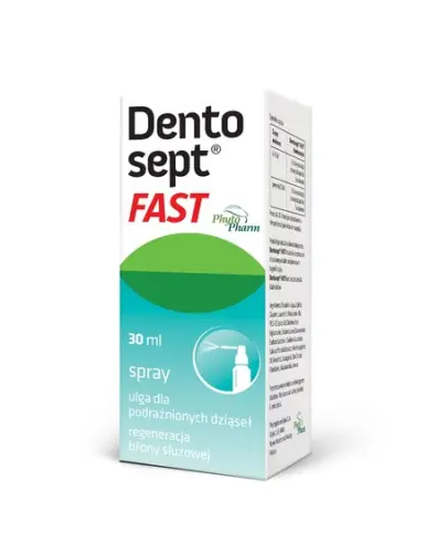 Dentosept Fast spray do jamy ustnej, 30ml - Z chlorheksydyną, preparat na stan zapalny dziąseł i nieświeży oddech