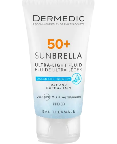 Dermedic Sunbrella Krem ochronny SPF 50+,  skóra sucha i normalna, 40 ml - Krem ochronny do skóry narażonej na promienie słoneczne