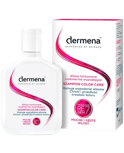 Dermena Hair Color Care, Szampon do włosów farbowanych, 200 ml - Pielęgnuje i wzmocnienia osłabione i nadmiernie wypadające włosy zniszczone farbowaniem