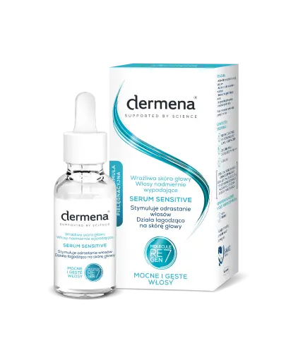 Dermena Sensitive Serum do wrażliwej skóry głowy, 50 ml - Stymuluje odrastanie włosów i łagodzi podrażnienia skóry głowy