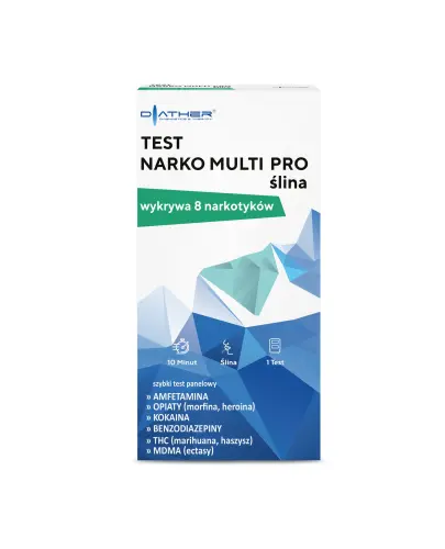 Diather Test Narko Multi Pro ślina, 1 sztuka - Zaawansowany test do wykrywania wielu narkotyków w ślinie