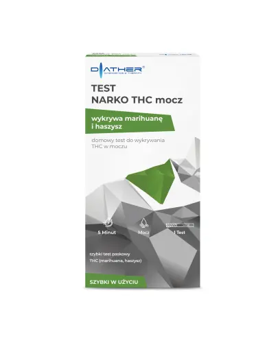 Diather Narko THC Test Mocz Szybki test paskowy do wykrywania THC w moczu, 1 sztuka - Wysoka czułość i szybkie działanie w wygodnym teście paskowym