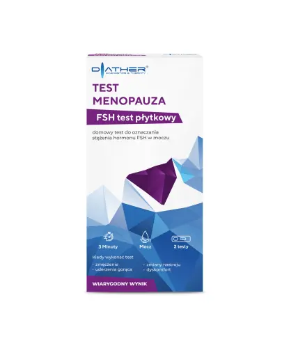 Diather Test Menopauza FSH test płytkowy, 2 sztuki - Precyzyjny test płytkowy dla kobiet w okresie przekwitania