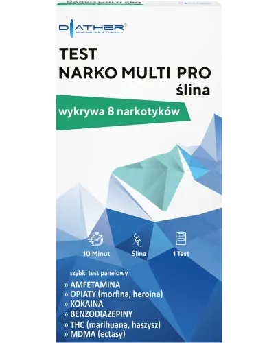 Diather Test Narko Multi Pro ślina, 1 sztuka - Zaawansowany test do wykrywania wielu narkotyków w ślinie