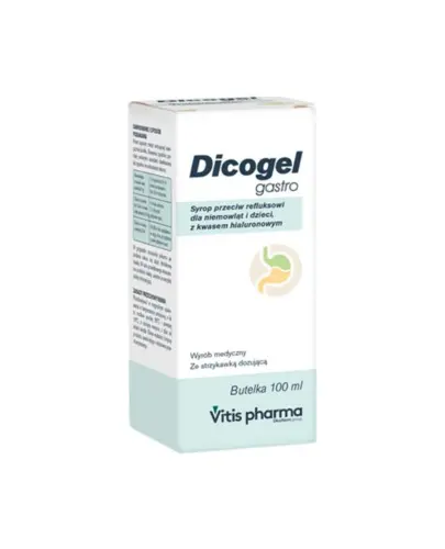 Dicogel Gastro, syrop 100ml - Wskazany w leczeniu refluksu żołądkowo- przełykowego u niemowląt i dzieci