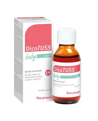 DicoTuss baby, syrop 100ml - Na bazie wyciągów naturalnych i miodu na kaszel suchy i mokry