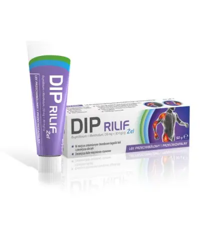 Dip Rilif, (50 mg + 30 mg) /g, żel, 50 g - Żel z ibuprofenem i mentolem