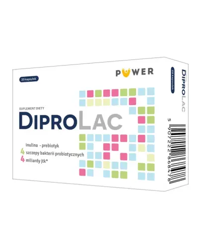 DiproLac, 20 kapsułek - Probiotyk z dużą ilością szczepów bakterii stosowany po antybiotykoterapii 