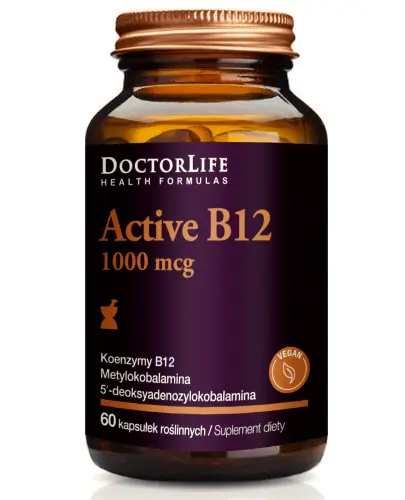 Doctor Life Active B12 1000 mcg, 60 kapsułek - Z metylokobalaminą, aktywną formą witaminy B12