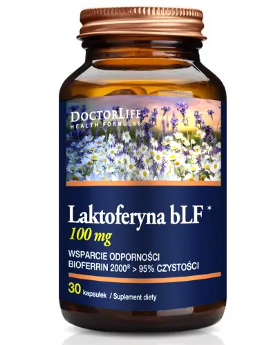 Doctor Life Laktoferyna bLF 100 mg, 30 kapsułek - Laktoferyna z serwatki z mleka dla dorosłych i dzieci powyżej 1. roku życia