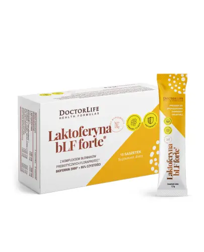 Doctor Life Laktoferyna bLF forte, 15 saszetek - Z laktoferyną, kolostrum i kompleksem FloraProtect