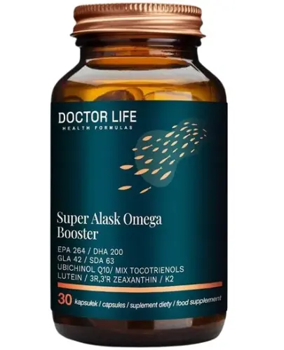 Doctor Life Super Alask Omega Booster, 30 kapsułek - Z kwasami omega, luteiną i zeaksantyną