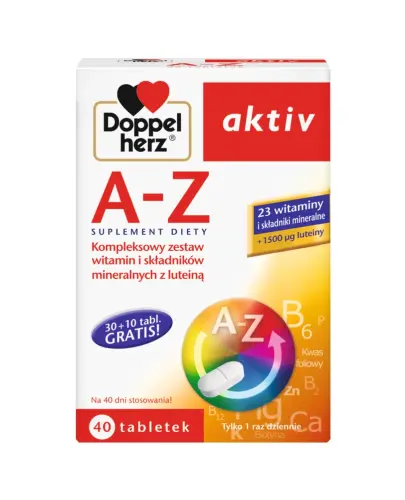 Doppelherz Aktiv A-Z, 40 tabletek - Kompleks witamin z luteiną