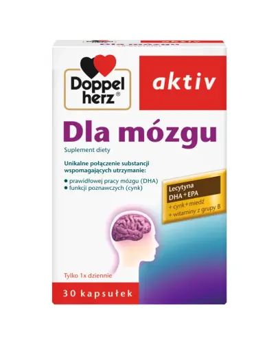 Doppelherz aktiv Dla  Mózgu, 30 kapsułek - Na poprawne działanie układu nerwowego, preparat z lecytyną dla osób przepracowanych