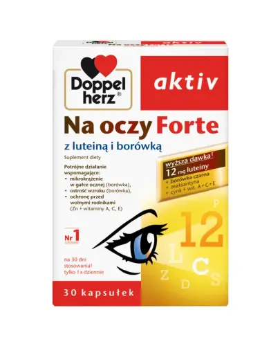 Doppelherz Aktiv Na Oczy Forte, 30 kapsułek - Suplement diety z luteiną i witaminami