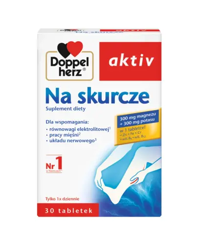 Doppelherz aktiv Na skurcze, 30 tabletek - Suplement diety z magnezem, potasem i witaminami