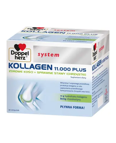 Doppelherz System Kollagen 11.000 plus, 30 ampułek  - Suplement diety z płynnym kolagenem.