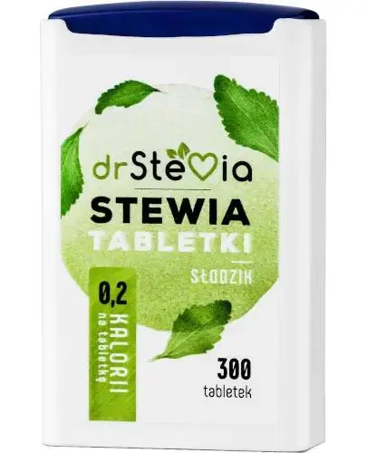 drStevia Słodzik na bazie stewii, 300 tabletek - Naturalny słodzik w tabletkach do słodzenia kawy, herbaty i napojów