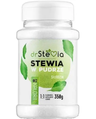 drStevia Słodzik na bazie stewii w proszku, 350 g - Naturalny słodzik w kryształkach na bazie stewii z dodatkiem erytrytolu