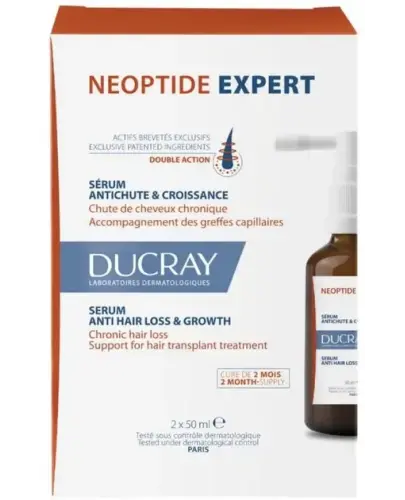 Ducray Neoptide Expert, Serum do włosów, 2 x 50 ml - Serum zapobiegające wypadaniu włosów i wspomagające porost włosów