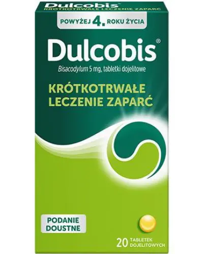 Dulcobis 5 mg, 20 tabletek dojelitowych - Tabletki z bisakodylem o działaniu przeczyszczającym