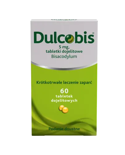 Dulcobis 5 mg, 60 tabletek dojelitowych - Tabletki z bisakodylem o działaniu przeczyszczającym