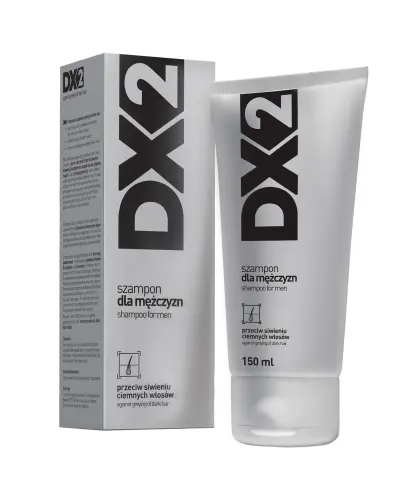 DX2 Szampon dla mężczyzn przeciw siwieniu ciemnych włosów, 150 ml - Stopniowo przywraca naturalny, ciemny kolor włosów