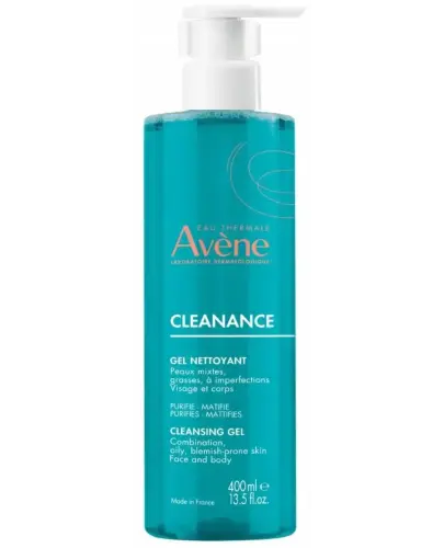 Avene Cleanance Żel oczyszczający, 400 ml - Skuteczna pielęgnacja dla skóry tłustej, skłonnej do niedoskonałości