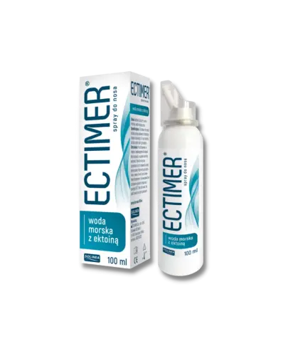 Ectimer, spray do nosa, 100 ml - Woda morska z ektoiną, spray na nieżyt nosa dla niemowląt, bez konserwantów