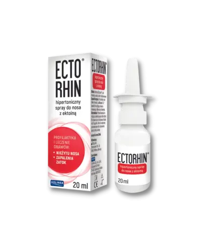 Ectorhin spray do nosa, 20 ml - Hipertoniczny spray do nosa z ektoiną, preparat na stan zapalny zatok, bez konserwantów