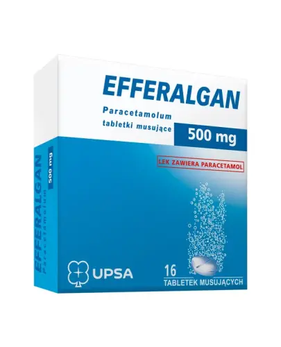 Efferalgan 500 mg, 16 tabletek musujących - O działaniu o działaniu przeciwbólowym i przeciwgorączkowym