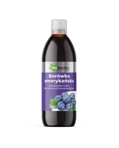 EkaMedica Borówka amerykańska, 500 ml  - W 100% bez dodatku cukru