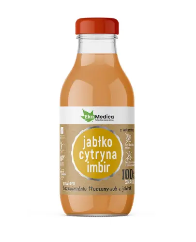 EkaMedica Jabłko cytryna imbir, 300 ml - 100% smaku bez barwników i konserwantów