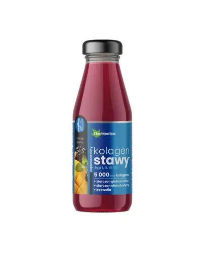 EkaMedica Kolagen Stawy,  funkcjonalne smoothie, 250 ml - Z kolagenen, siarczanem glukozaminy, siarczanem chondroityny oraz boswelą