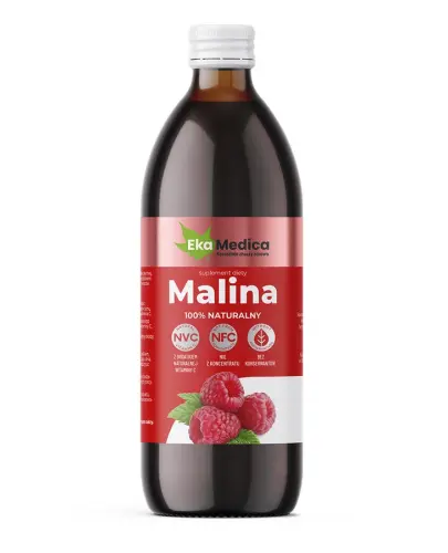 EkaMedica Malina NFC, sok 500ml -  Z zagęszczonego soku z owoców malin, z naturalną witaminą C