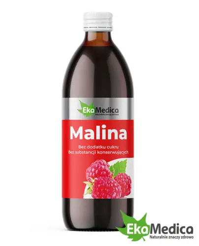 EkaMedica Malina, sok 500 ml - Z naturalną witaminą C z owoców camu-camu