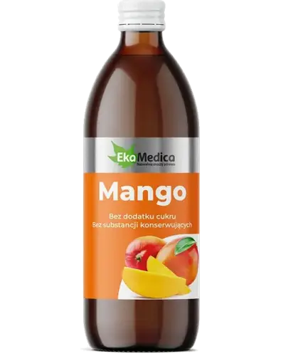 EkaMedica Mango, sok 500ml - Suplement diety w formie płynnej z naturalną witaminą C z owoców camu-camu.