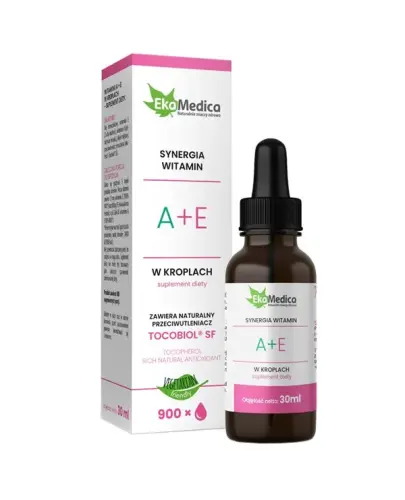 EkaMedica Synergia Witamin A + E, krople 30 ml - Zawiera naturalny przeciwutleniacz Tocobiol SF