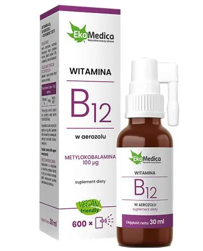 EkaMedica Witamina B12 w aerozolu, 30 ml - Metylokobalamina 100 µg